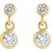 Load image into Gallery viewer, Diamond and Sapphire Dangle Stud Earrings
