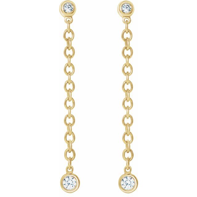Diamond Drop Chain Earrings