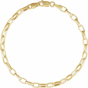 Puffed Oval Cable Chain Bracelet
