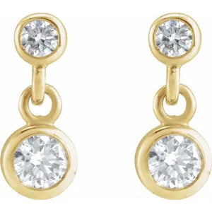 Diamond and Sapphire Dangle Stud Earrings