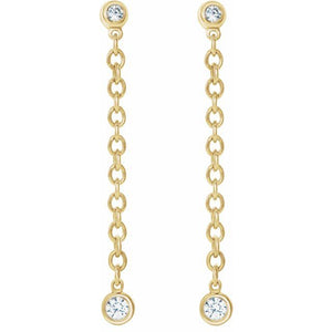 Diamond Drop Chain Earrings
