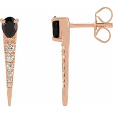 Load image into Gallery viewer, Onyx Spike Earrings
